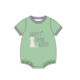 Pre-ordre SR2336 Baby boys DADDY'S FISHING BUDDY green romper（Deadline Dec.17）