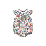 Pre-ordre SR2386 Baby girls embroidery MAMA'S GIRL floral romper