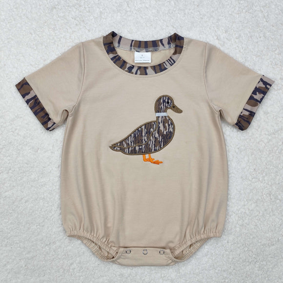 SR2392 Baby camo embroidered duck romper