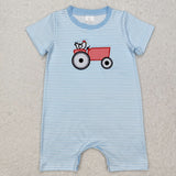 Matching  embroidered Tractor farm kids outfits