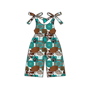 Pre-order SR2492 baby girls brown blue Jumpsuit ( Deadline Jan.11 )