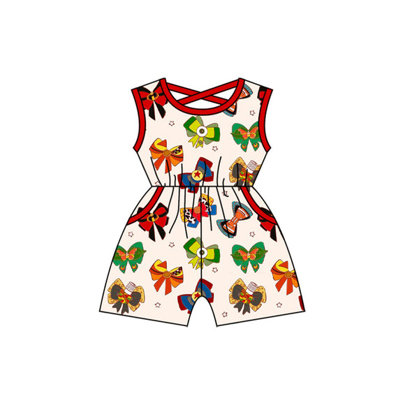 Pre-order SR2520 Girls colorful bow Jumpsuit ( Deadline Jan.14 )