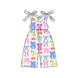 Pre-order SR2523 baby girls colorful bow Jumpsuit ( Deadline Jan.15 )