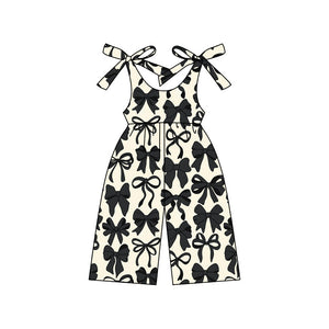 Pre-order SR2524 baby girls black white bow Jumpsuit ( Deadline Jan.15 )