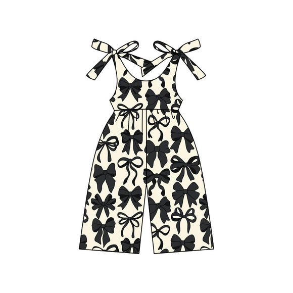 Pre-order SR2524 baby girls black white bow Jumpsuit ( Deadline Jan.15 )