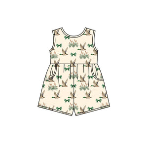 Pre-order SR2693 baby girls sleeveless duck Jumpsuit ( Deadline Feb.5 )