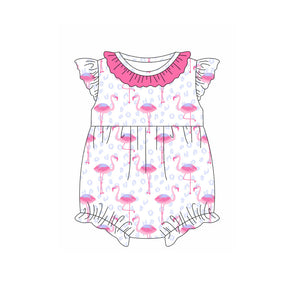 Pre-order SR2702 Baby girls rose flying sleeve floral collar romper (Deadline Feb.11)