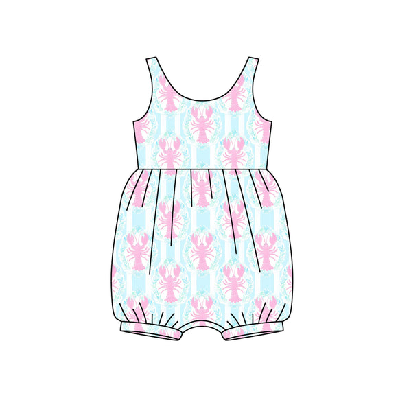 Pre-order SR2709 Baby girls sleeveless crab romper (Deadline Feb.12)