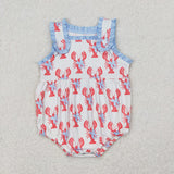 SR2710 Baby girls sleeveless crab romper