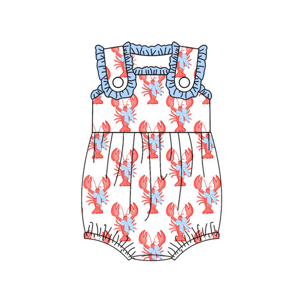 Pre-order SR2710 Baby girls sleeveless crab romper (Deadline Feb.12)