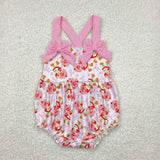 SR2933 Baby girls pink bow Hamburg romper