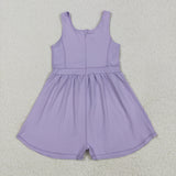 SR3020 baby girls purple sleeveless Jumpsuit  yoga