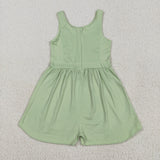 SR3021 baby girls green sleeveless Jumpsuit  yoga