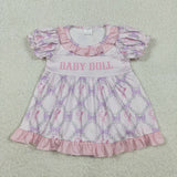 SR3291  baby girls BABY DOLL puff sleeves flower romper