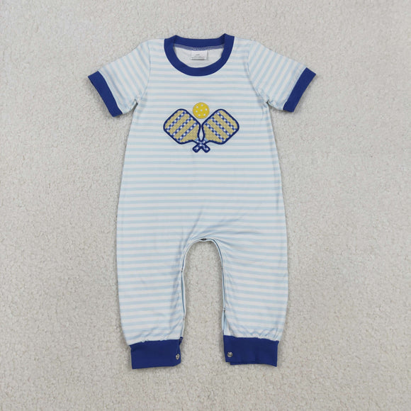 SR3331 short sleeve embroidered ping pang baby romper