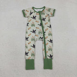 SR3498 hunting duck baby green short sleeve sleeper