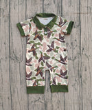 11.22 Pre-order SR3634 baby boys camo duck button short sleeve romper