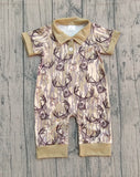 11.22 Pre-order SR3635 baby boys camo deer button short sleeve romper
