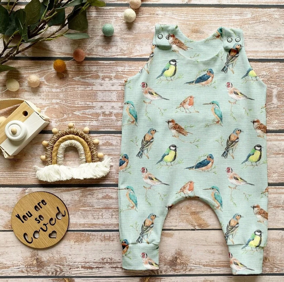 12.4 Pre-order SR3747 baby boys bird sleeveless romper