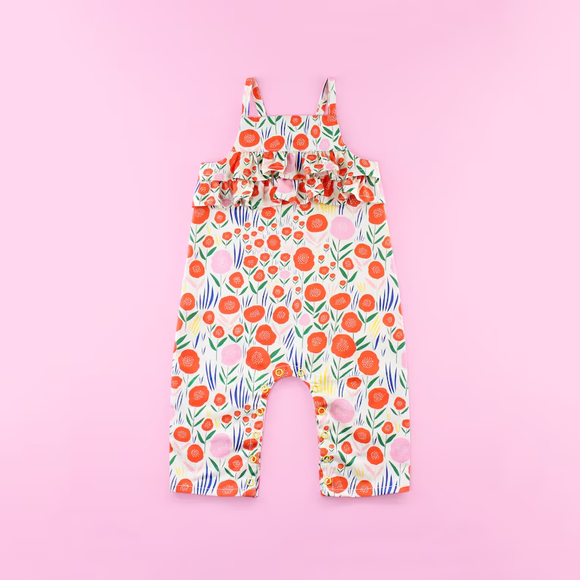 12.4 Pre-order SR3748 baby girls flower floral romper