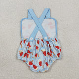 SR3923 baby girls 4th of July blue romper