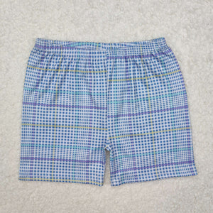 SS0422 Baby blue plaid shorts