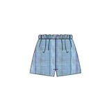 Pre-ordre SS0422 Baby blue plaid short pant (Deadline Jan.1)