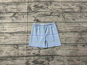 Pre-ordre SS0422 Baby blue plaid short pant (Deadline Jan.1)