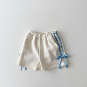 Pre-order SS0424 baby girls white blue bow summer shorts (Deadline Jan.7)