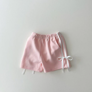 Pre-order SS0425 baby girls pink white bow summer shorts (Deadline Jan.7)