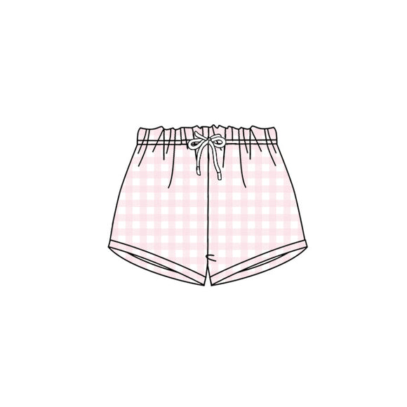 Pre-order SS0456 baby girls pink checkered shorts (Deadline March.7)