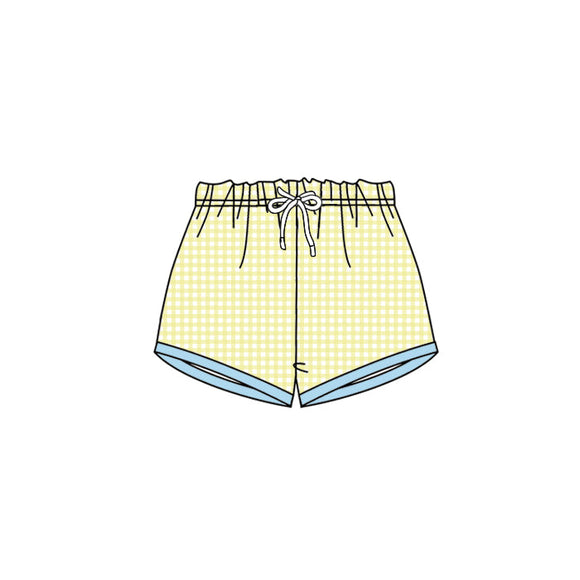 Pre-order SS0458 baby boys yellow checkered shorts (Deadline March.7)