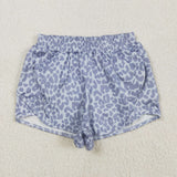 mama & me grey leopard yoga summer shorts