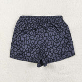 mama & me black  leopard yoga summer shorts