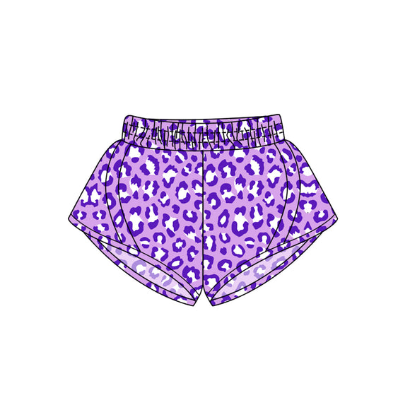 Pre-order SS0501 baby girls purple leopard shorts yoga (Deadline April.2）