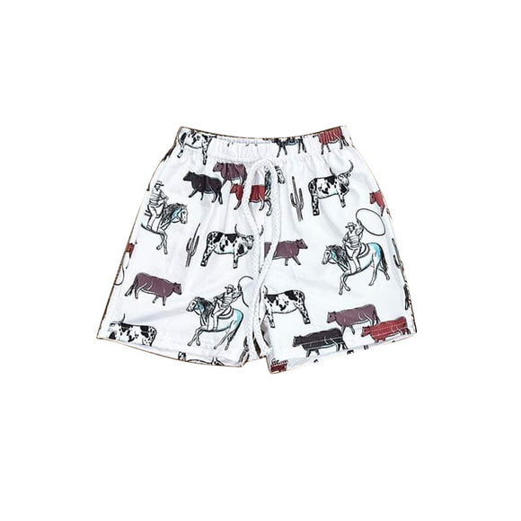 Pre-order SS0512 baby boys cow white shorts  (Deadline April.7）