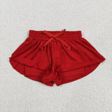 SS0544 baby girls red shorts yoga