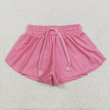 SS0546 yoga baby girls pink shorts