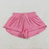 SS0546 yoga baby girls pink shorts