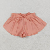 SS0547 baby girls orange shorts milk silk