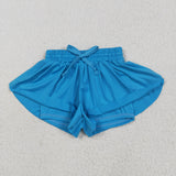SS0549 baby girls blue shorts yoga