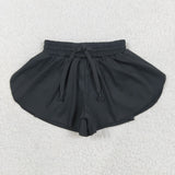 SS0551 baby girls black shorts yoga