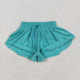 SS0553 yoga baby girls blue green shorts