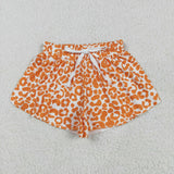 SS0584 girls orange leopard shorts
