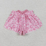 SS0587 girls pink leopard shorts