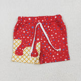 SS0612 boys Waffle star red shorts
