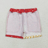 SS0612 boys Waffle star red shorts