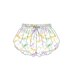 Pre-order SS0679 Adult women Mardi Gras bow Shorts yoga