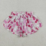 SS0714  baby girls Easter bunny rose shorts yoga