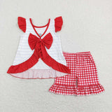 GSSO0455-- summer crayfish embroidery red girls outfits